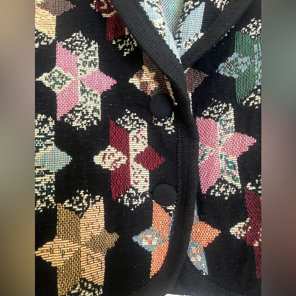 Vintage grannycore patchwork, quilt, tapestry, rainbow blazer - Picture 2 of 7
